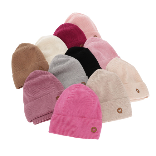 Set de primăvară-toamnă pentru fete: căciulă și fular circular purpuriu 100% lână merino extra fină Brook