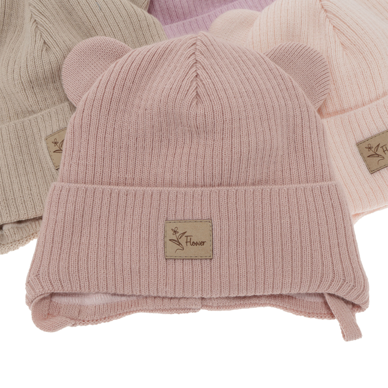 Căciulă de primăvară-toamnă pentru fete, liliova, cu urechi, Djona