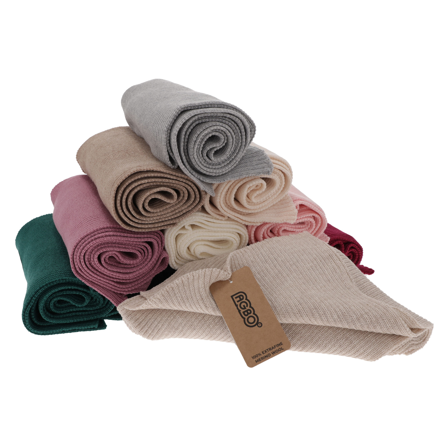 Fular de iarnă pentru femei roz 100% lână merinos extra fină Jessica