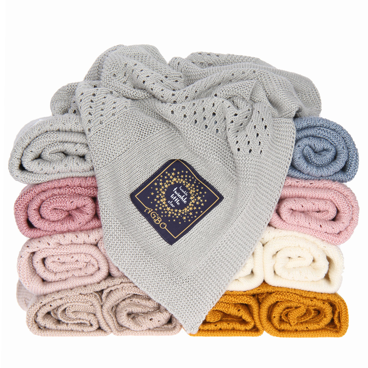 Pătură din bambus - bumbac pentru bebeluși gri Domino