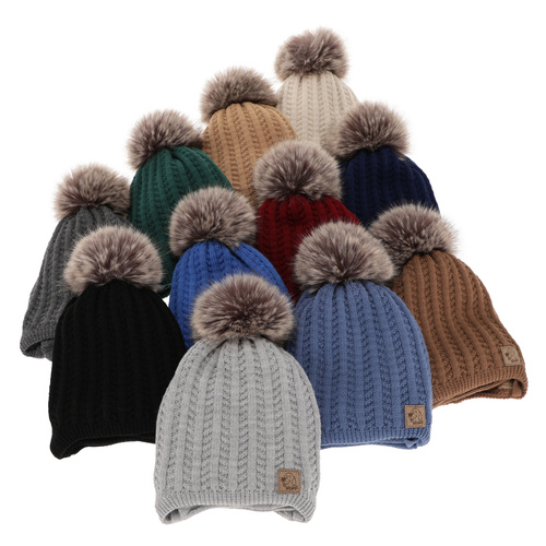 Set de iarnă pentru băieți: Căciulă și fular circular bej cu pompon Endo