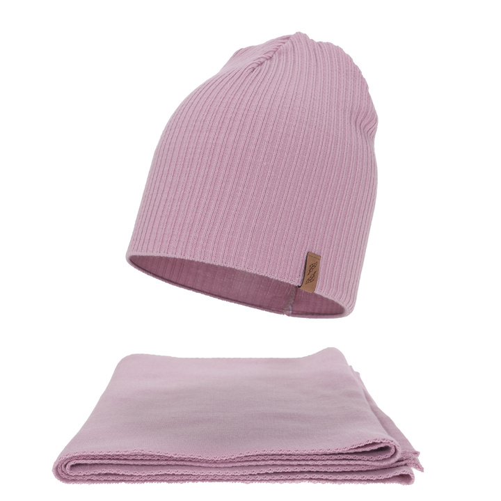 Set de iarnă pentru femei: căciulă și fular, violet, Fena