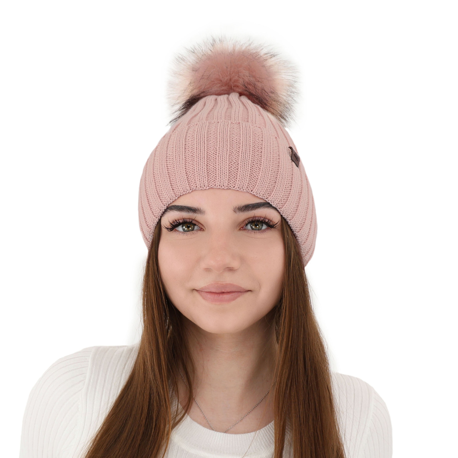 Căciulă de iarnă pentru femei din lână de merino, culoare camel Texa