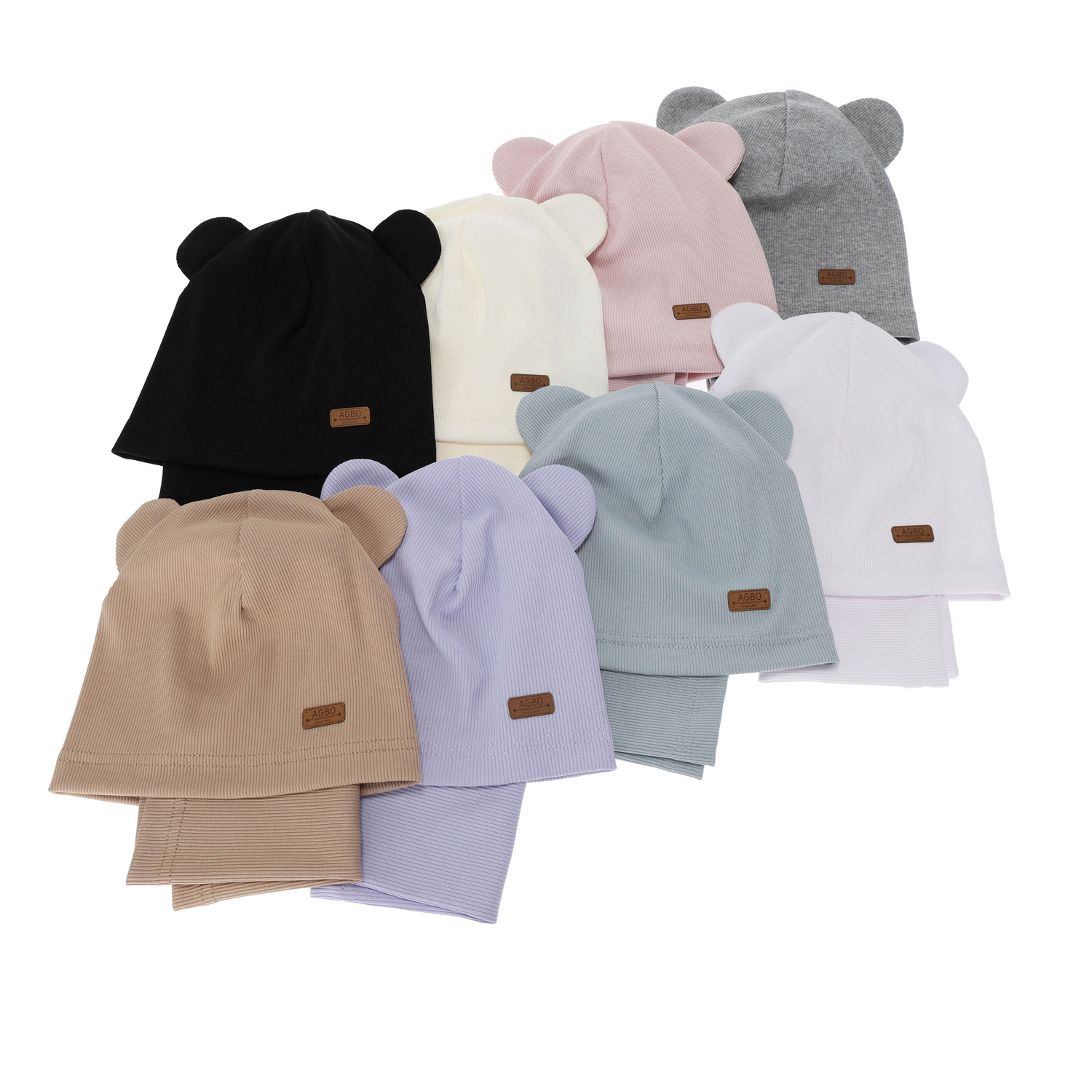 Set primăvară-toamnă pentru fete: căciulă și fular circular, din bumbac, bej Georgea