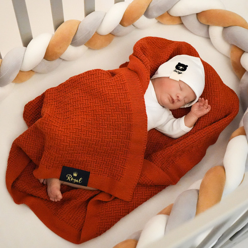 Pătură din bambus - bumbac pentru bebeluși roșie Pony