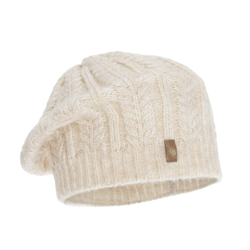 Beretă pentru femei de iarnă, bej deschis, cu lână merino, Senja