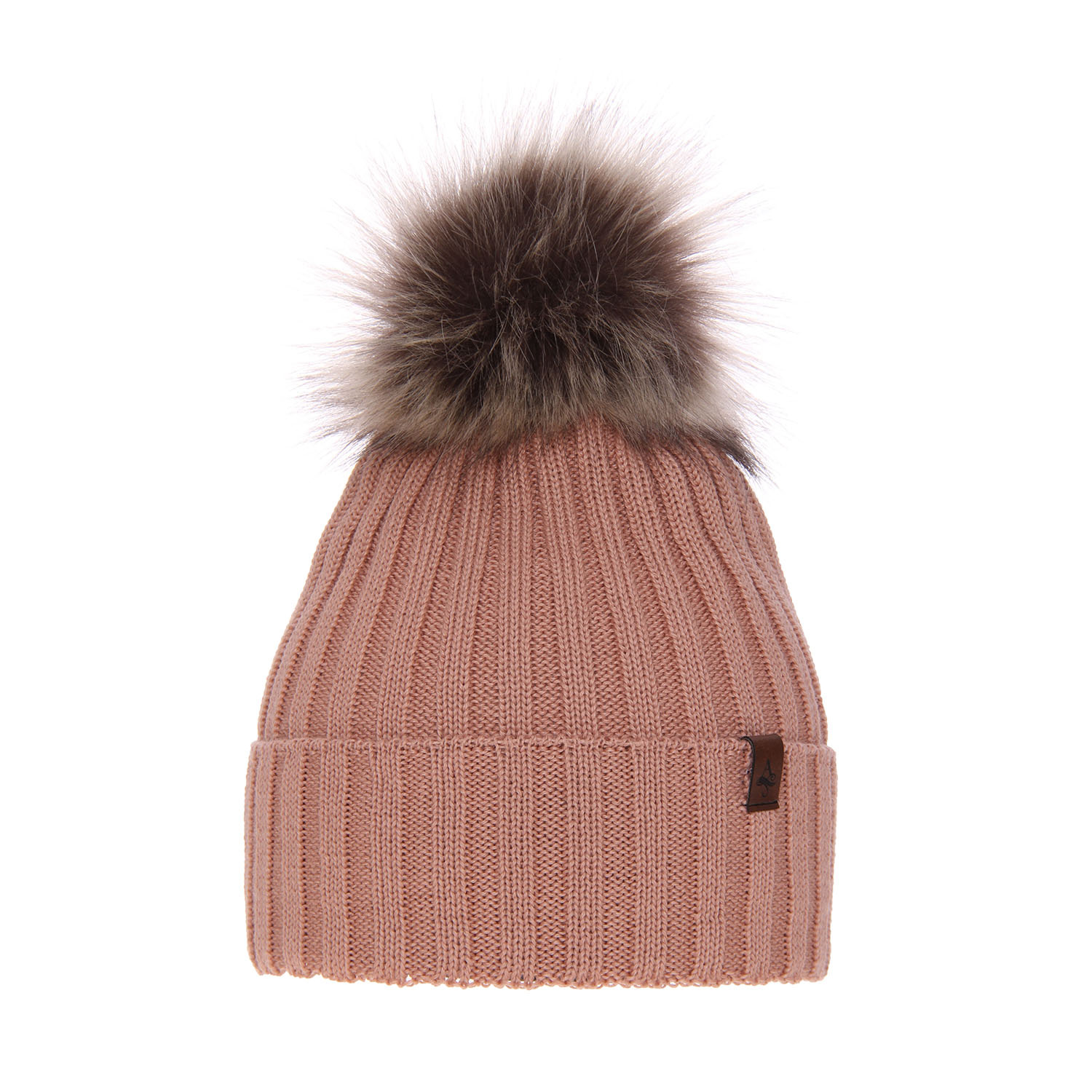 Căciulă de iarnă roz pentru femei din lână merino Texa