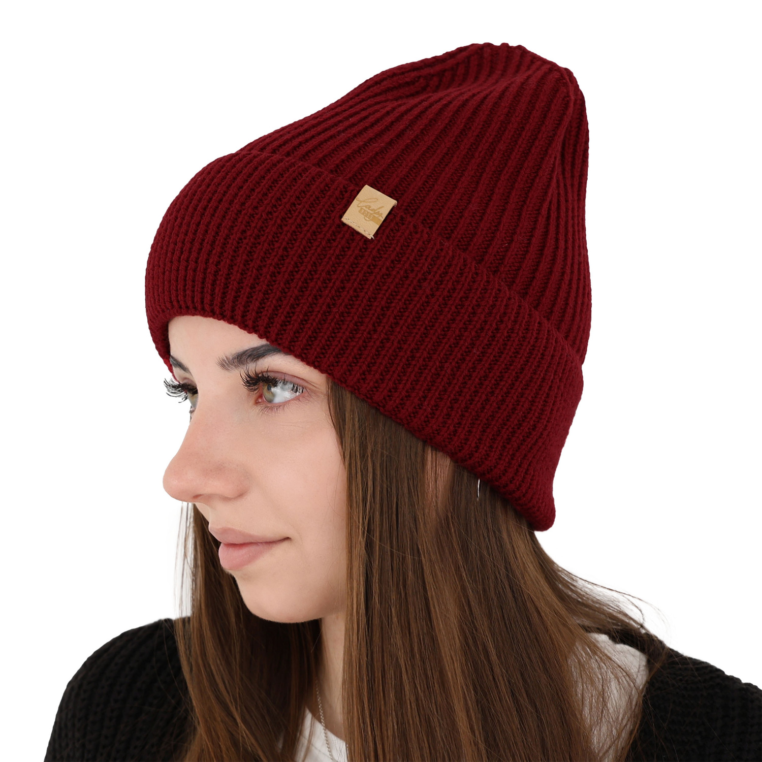 Căciulă de iarnă pentru femei bej 100% lână merino extra fină Isla