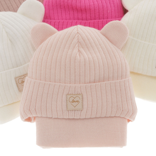 Set de iarnă pentru fete: căciulă și fular ecru Antola