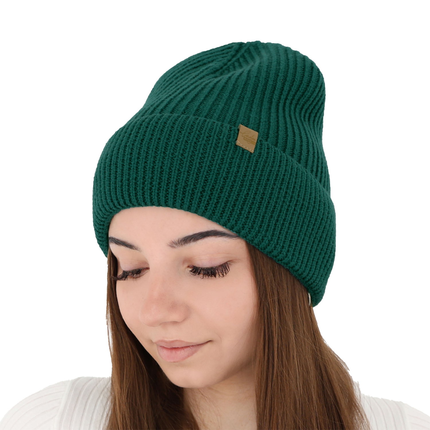 Căciulă de iarnă pentru femei bej 100% lână merino extra fină Isla