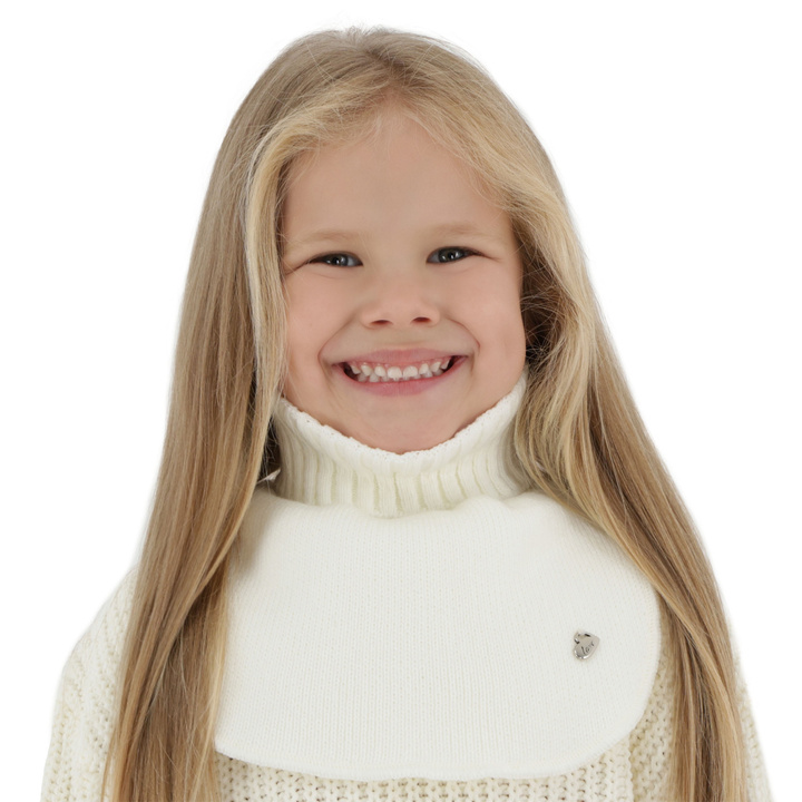 Fular circular de iarnă pentru fete écru Pixi