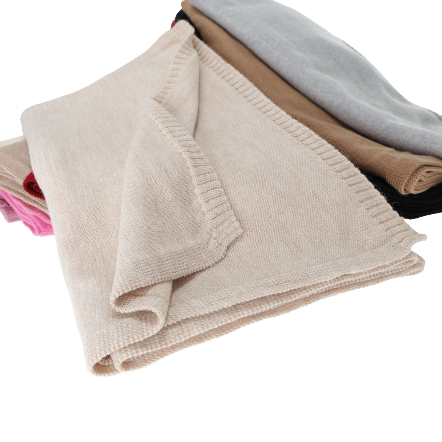 Fular de iarnă pentru femei, cremă, 100% lână merino, Elonia