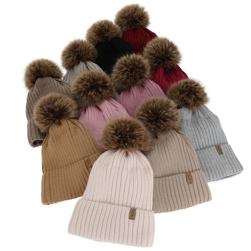 Căciulă de iarnă pentru femei, camel, cu lână merino, Zamira