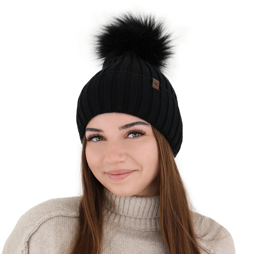 Căciulă de iarnă pentru femei, gri, lână merino Texa