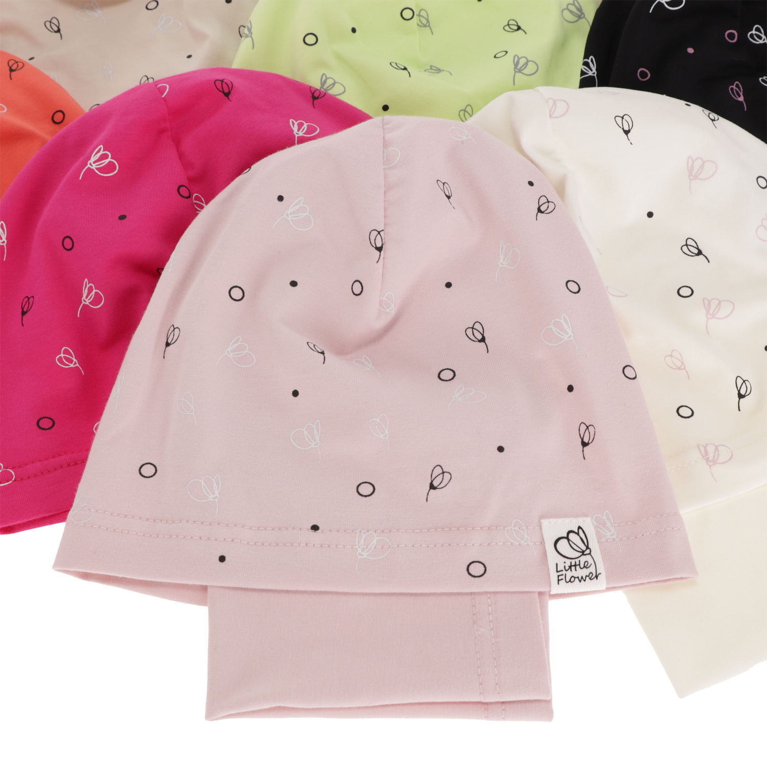 Set de primăvară-toamnă pentru fete bumbac: căciulă și fular circular negru Fiora