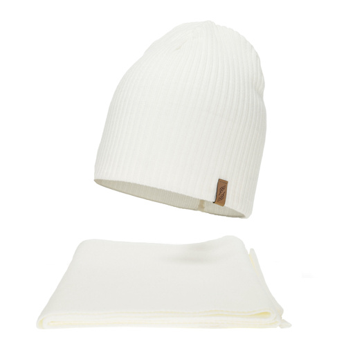 Set de iarnă pentru femei: căciulă și fular, cremă, Fena