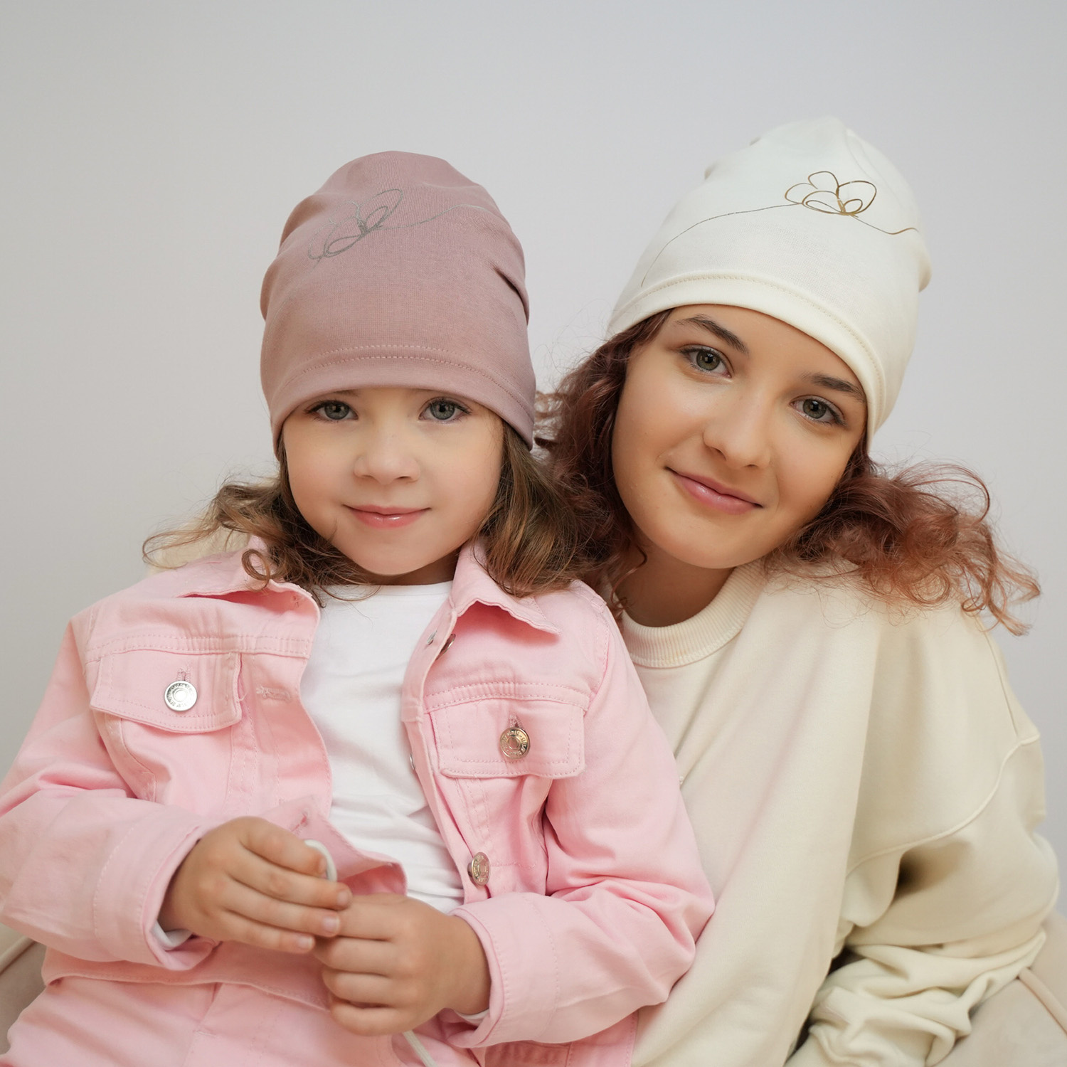 Set de primăvară-toamnă pentru fete: căciulă și fular circular ecru Jula