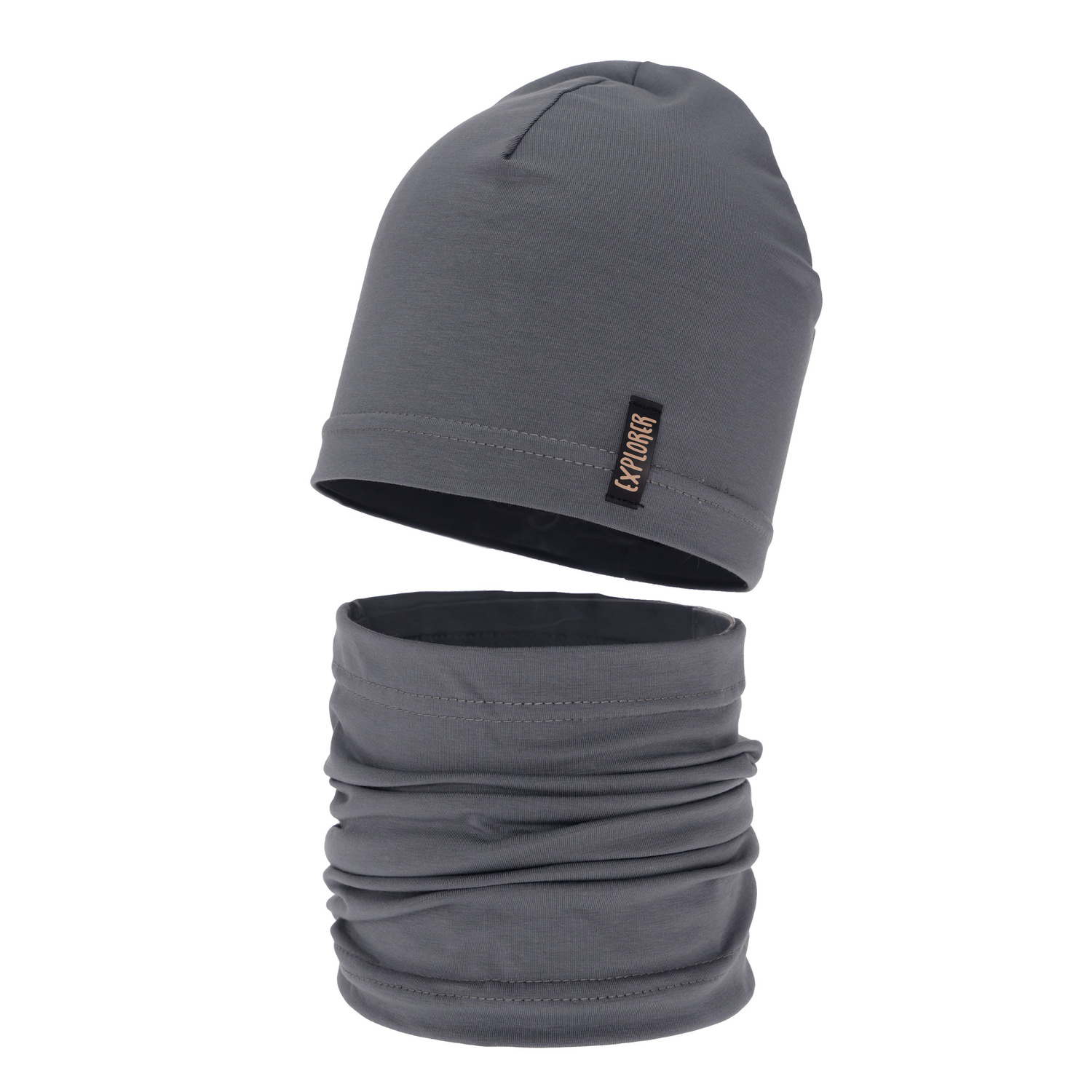 Set primăvară-toamnă pentru băieți: Căciulă și fular circular gri Hobart