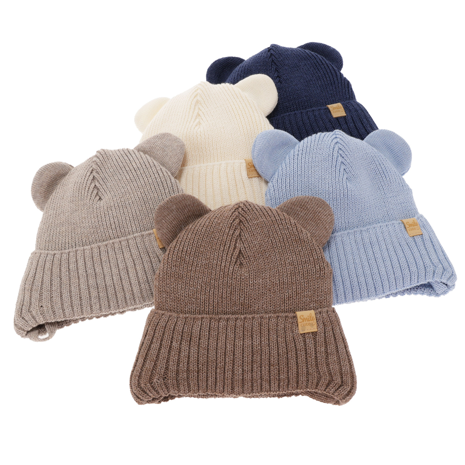 Căciulă de iarnă pentru băieți ecru cu lână merino Shedon