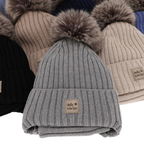 Set de iarnă pentru băieți: Căciulă și fular circular bej din 100% lână merino extra fină, căptușită cu polar din lână Morti