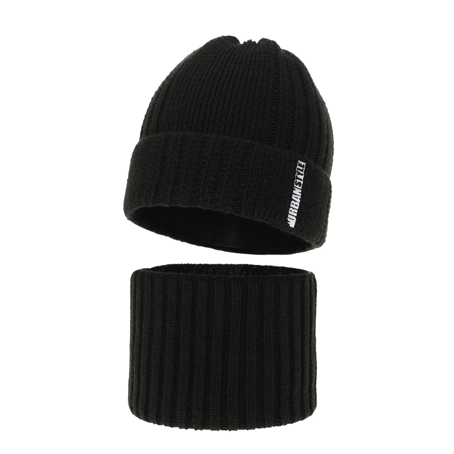 Set de iarnă pentru băieți: Căciulă și fular circular gri Balaton