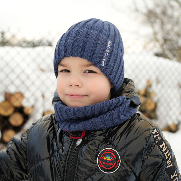 Set pentru o fată: șapcă și snood de iarnă maro Alabama