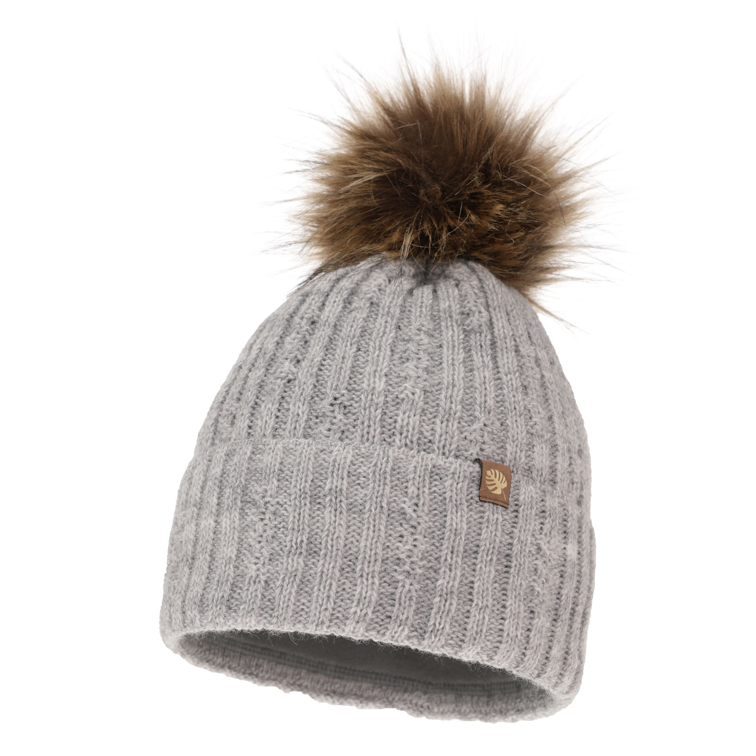 Căciulă de iarnă pentru femei gri cu pompon Savona