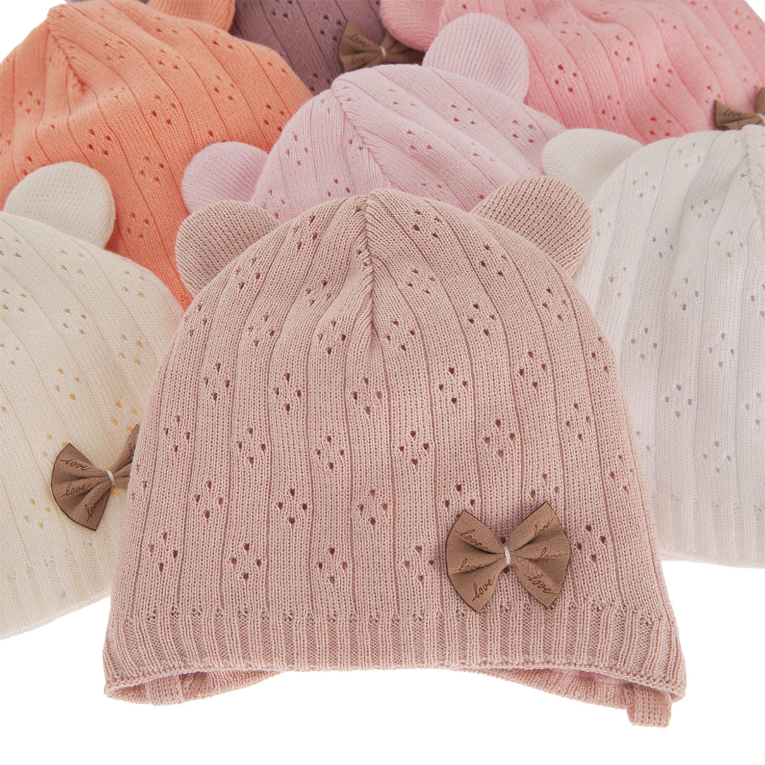 Căciulă de primăvară-toamnă pentru fete, cu bumbac, bej Lotta