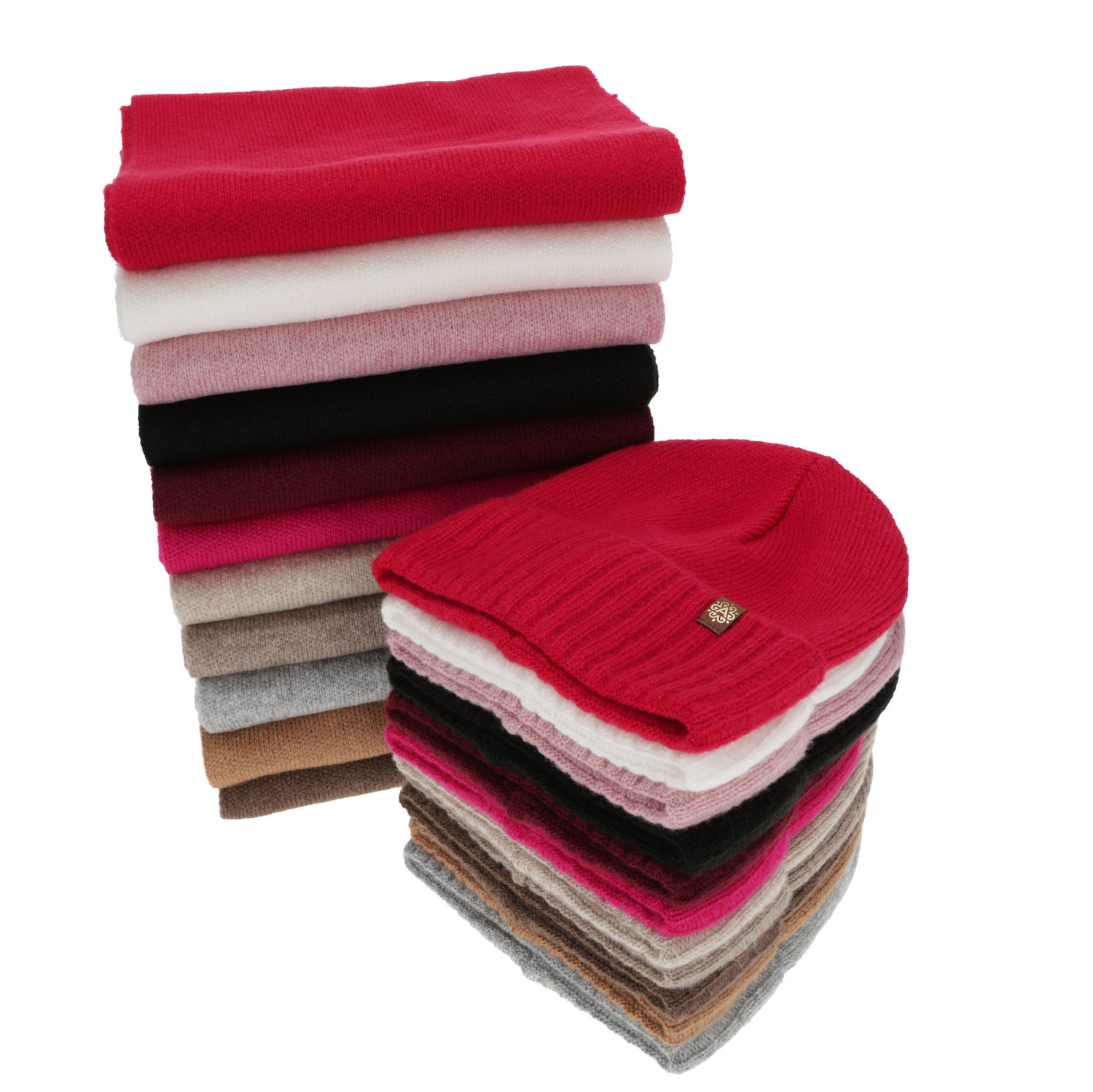 Set de iarnă pentru femei: căciulă și fular, jasnobeżowy, Shasta