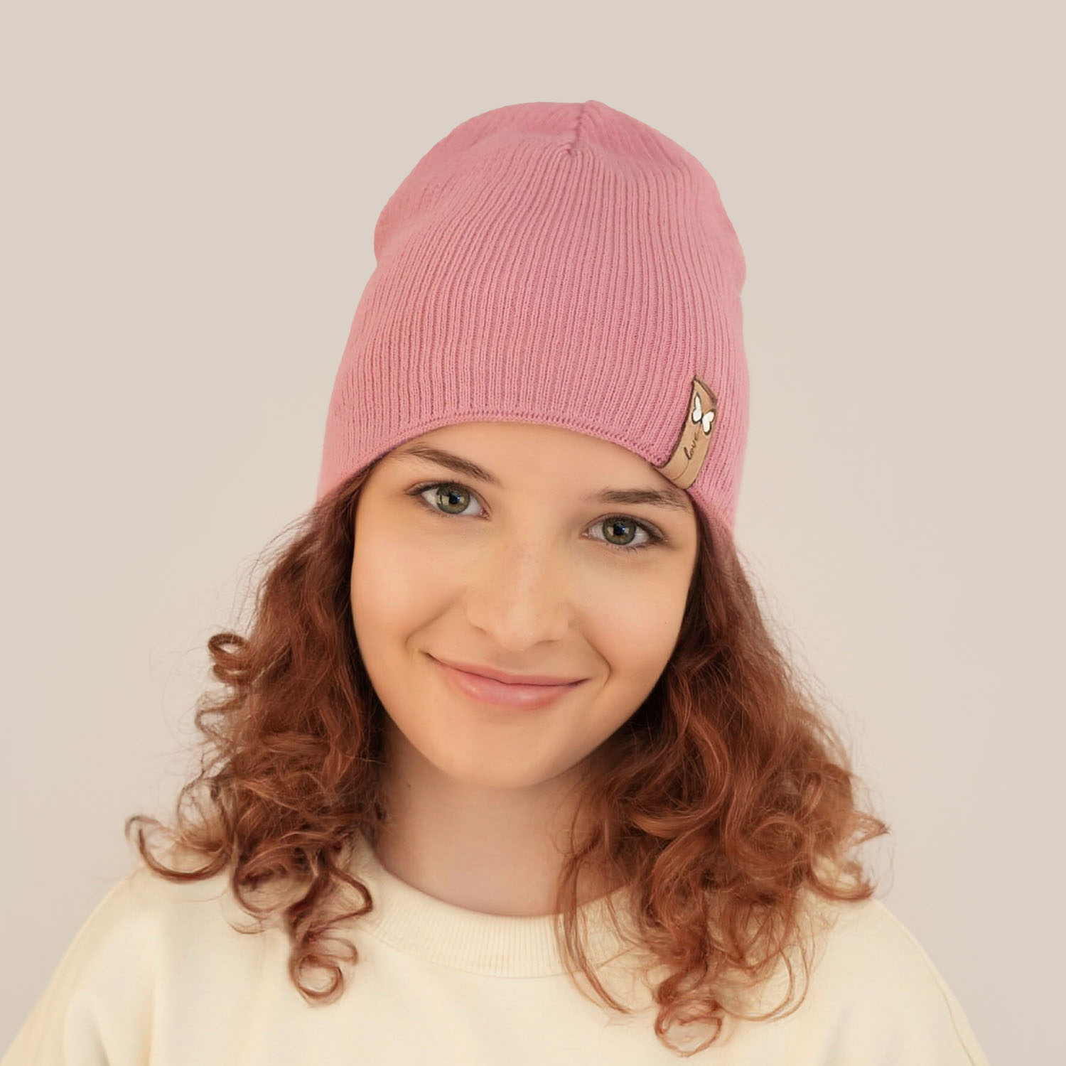 Căciulă de primăvară-toamnă pentru fete bej Rachela