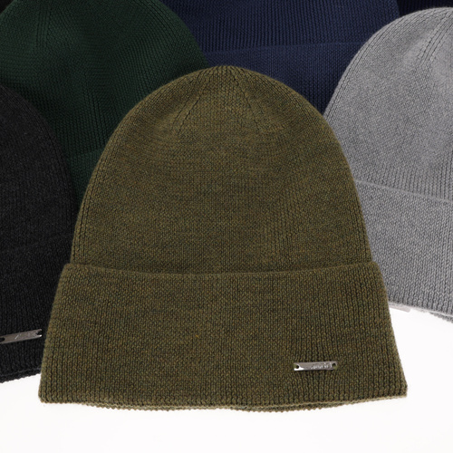 Căciulă pentru bărbați primăvară/iarnă verde 100% lână merino extra fină Memfis