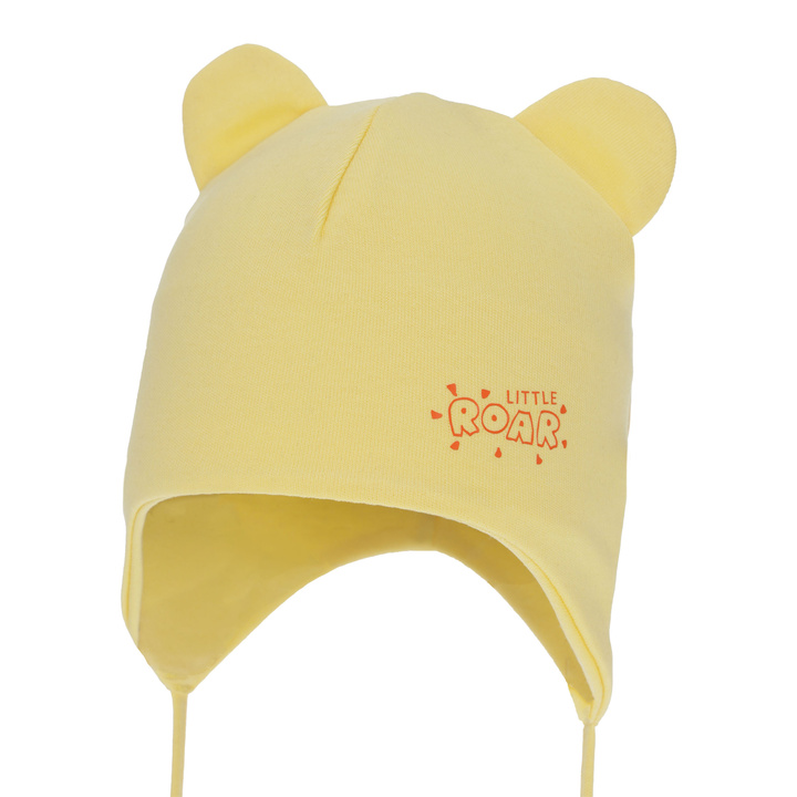 Căciulă de primăvară-toamnă pentru băieți, albastră, din bumbac, cu urechi, Alrik