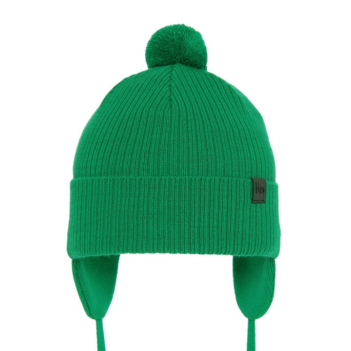 Căciulă de primăvară-toamnă pentru băieți verde cu pompon Axel