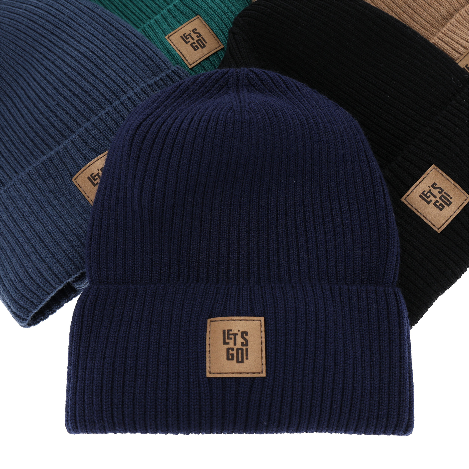 Set primăvară-toamnă pentru băieți: Căciulă și fular circular negru 100% lână merino Vanto