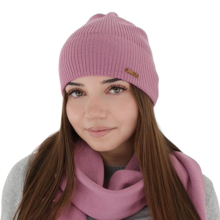 Căciulă de primăvară-toamnă pentru femei, de iarnă, violet, 100% lână merino, Flerra