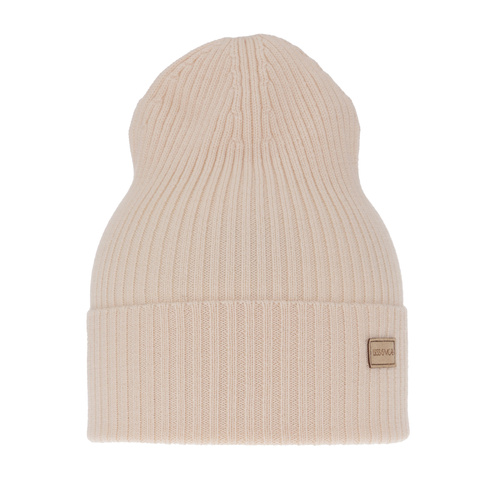 Căciulă  pentru femei primăvară/iarnă ecru 100% lână merino extra fină Sophie