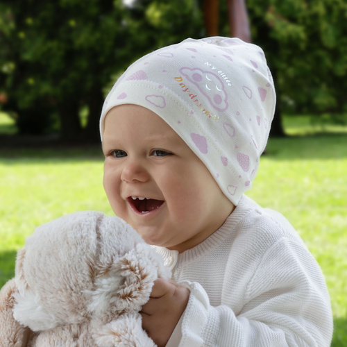 Căciulă de primăvară-toamnă pentru fete ecru Klaudyna