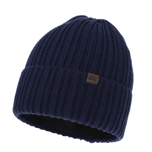 Căciulă de iarnă pentru bărbați, neagră, cu lână merino, Huno