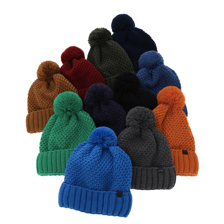 Căciulă de iarnă pentru băieți vișiniu cu pompon Polins