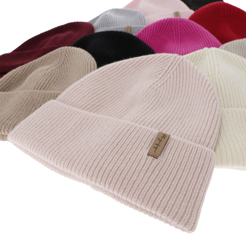 Căciulă de iarnă pentru femei, roz, lână merino cu cașmir, Lomi