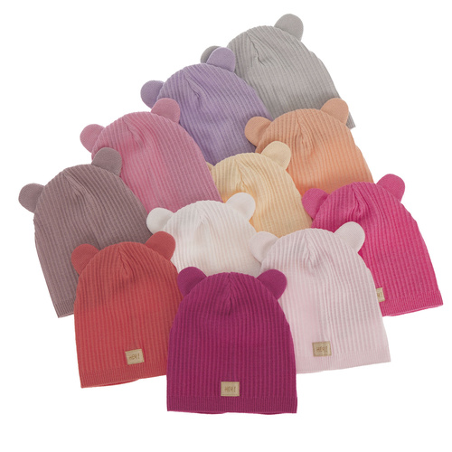 Căciulă de primăvară-toamnă pentru fete, cu bumbac, alb Clarisa