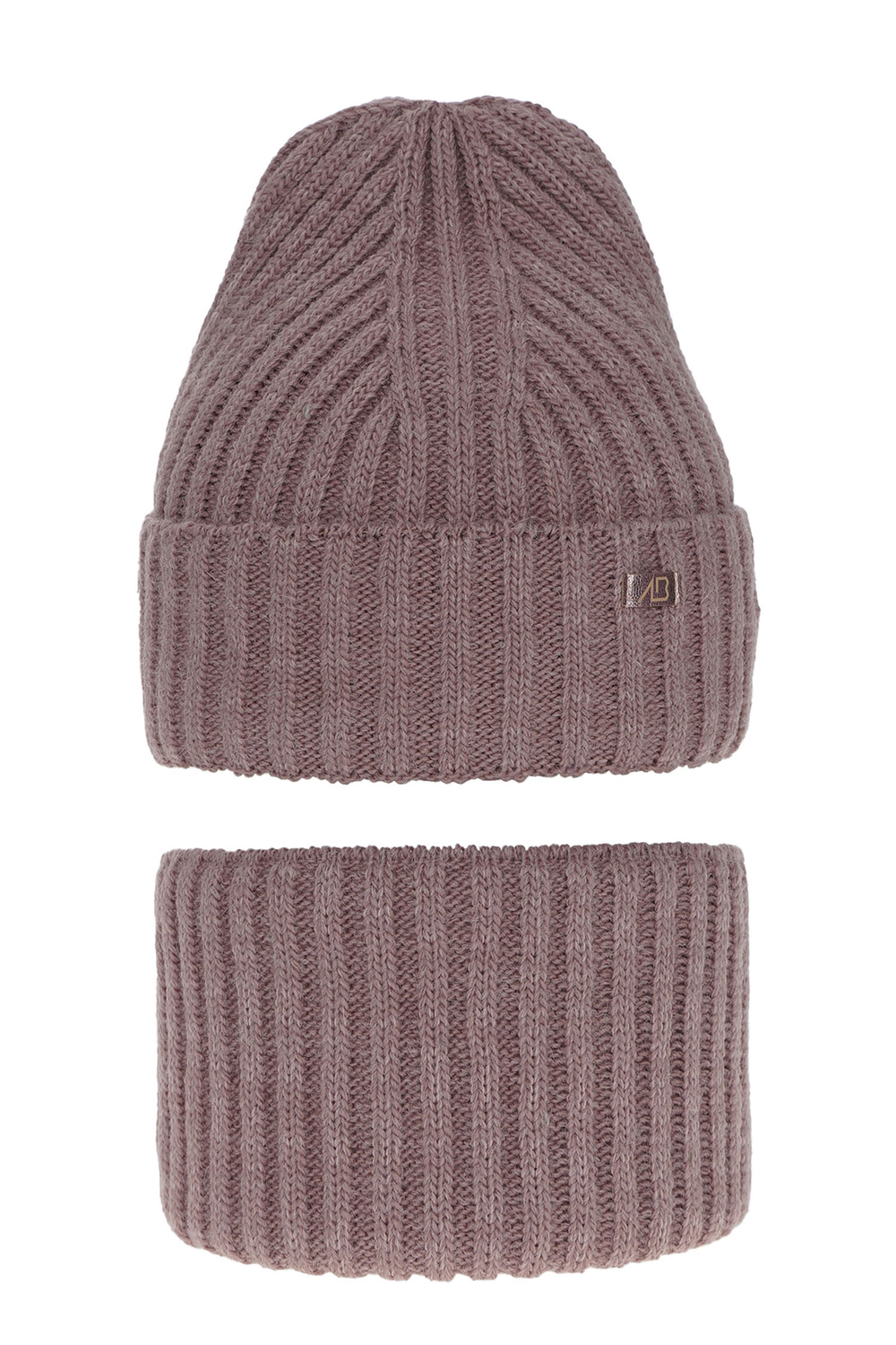 Set de iarnă pentru fete: căciulă și fular circular roz Valentine