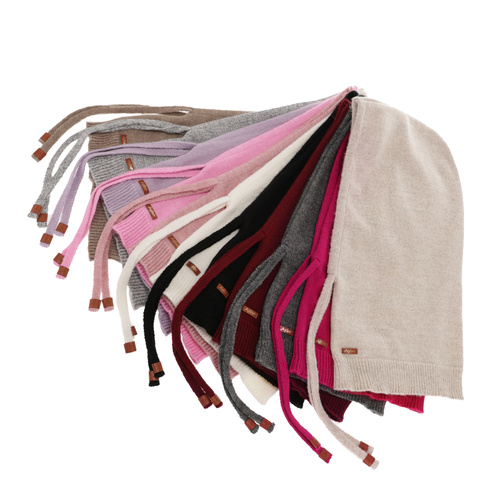 Balaclava de iarnă pentru femei, fuchsia, cu lână merino, Elizabeth