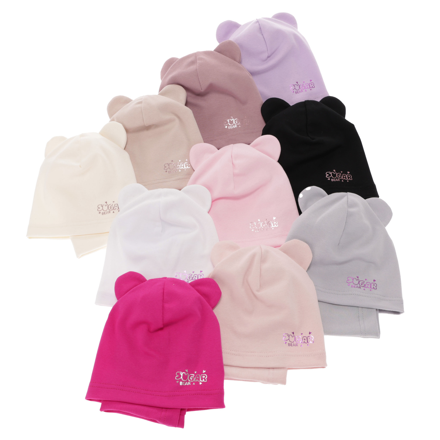 Set de primăvară-toamnă pentru fete bumbac: căciulă și fular circular roz Cyntia