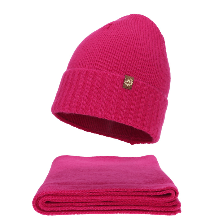 Set de iarnă pentru femei: căciulă și fular, amarant, Shasta