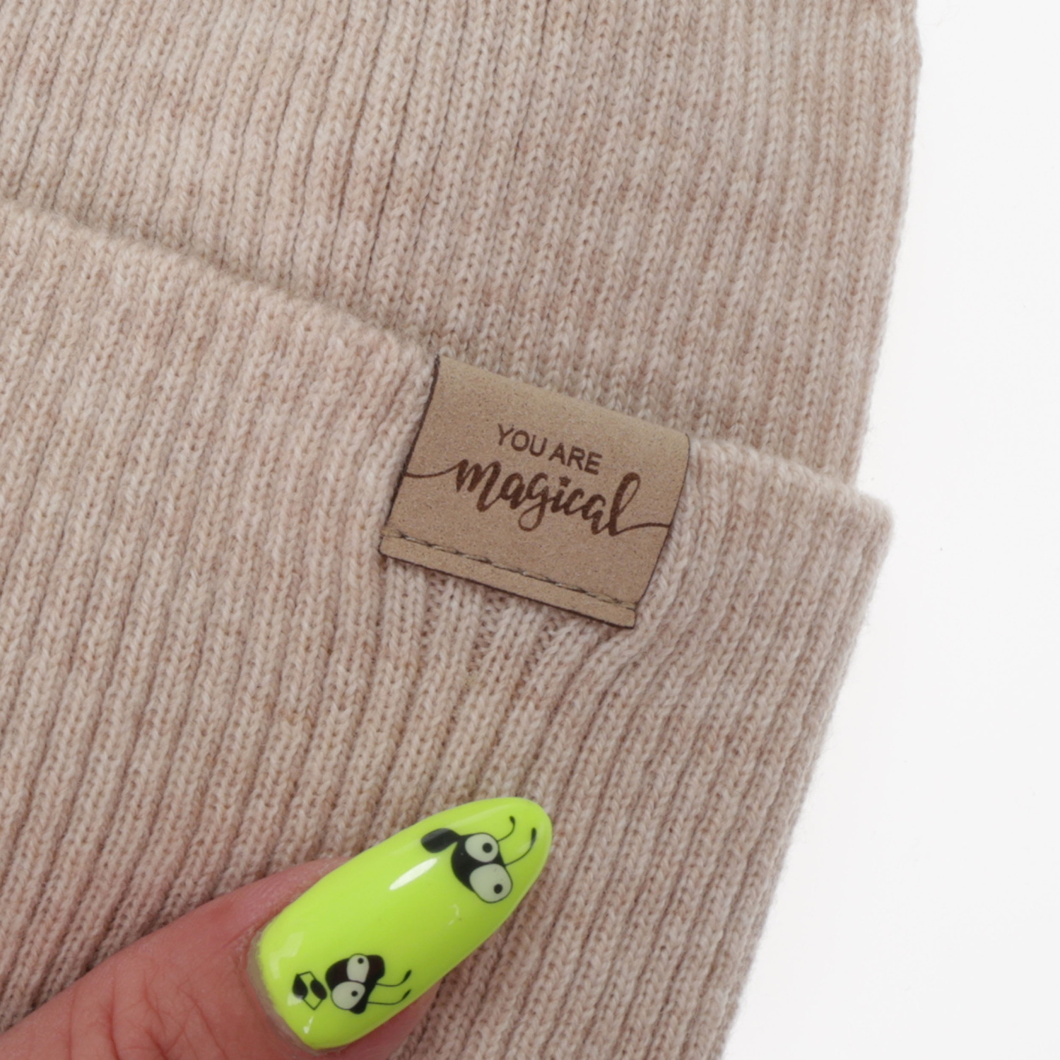 Set de primăvară-toamnă pentru fete: căciulă și fular circular, cremă, 100% lână merino, Magenta