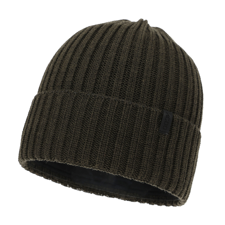 Căciulă de iarnă pentru bărbați, khaki, cu lână merino, Tyrol