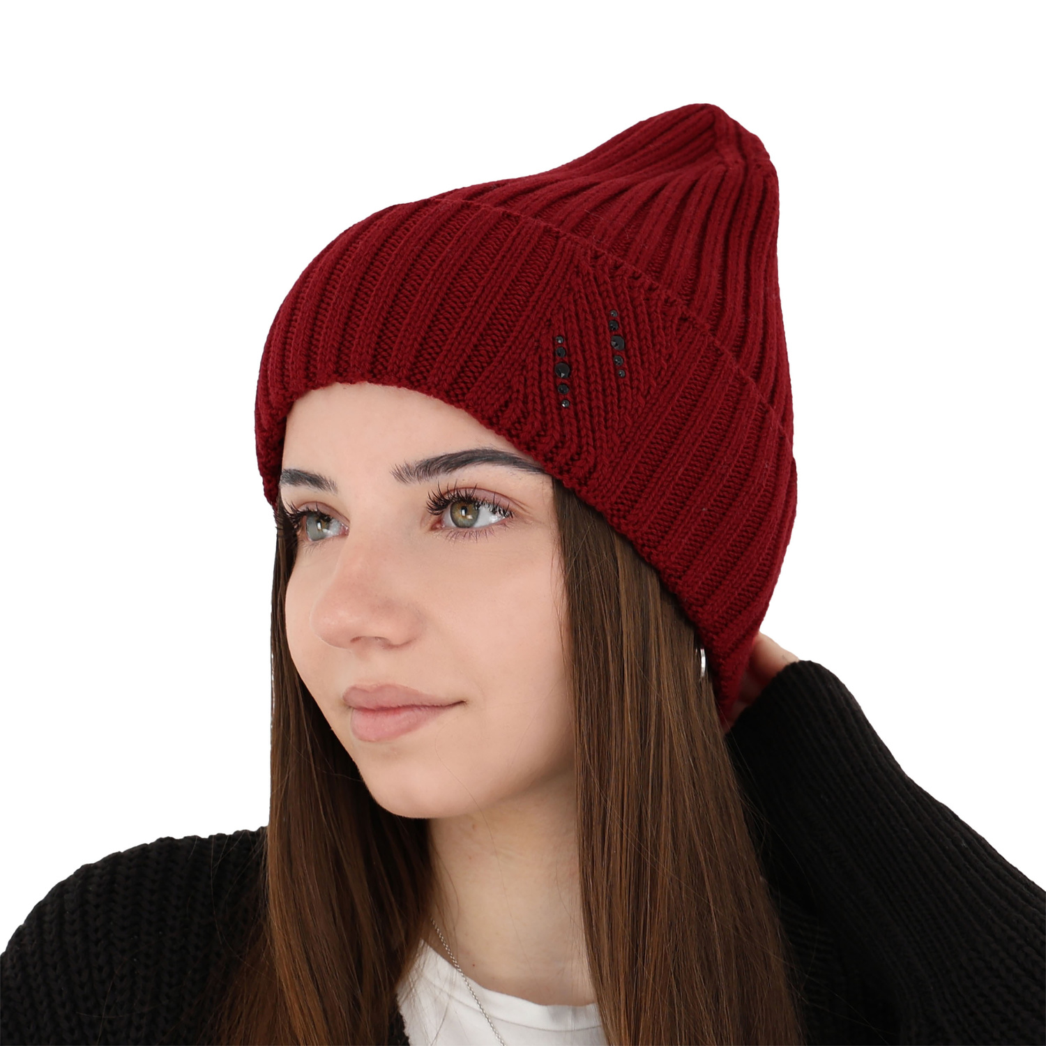 Căciulă de iarnă pentru femei albă 100% lână merino extra fină Ariga