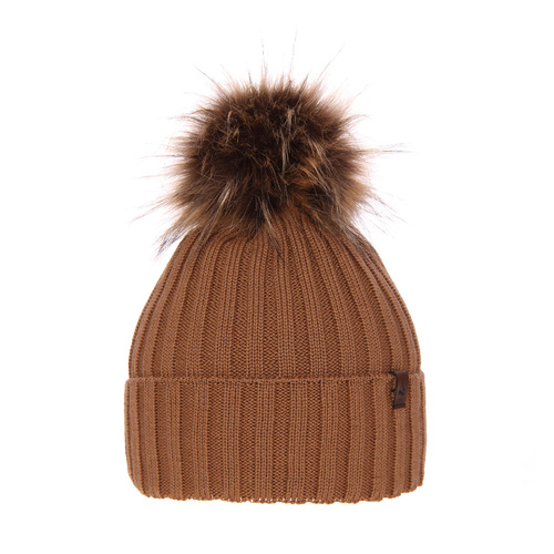 Căciulă de iarnă pentru femei din lână de merino, culoare camel Texa