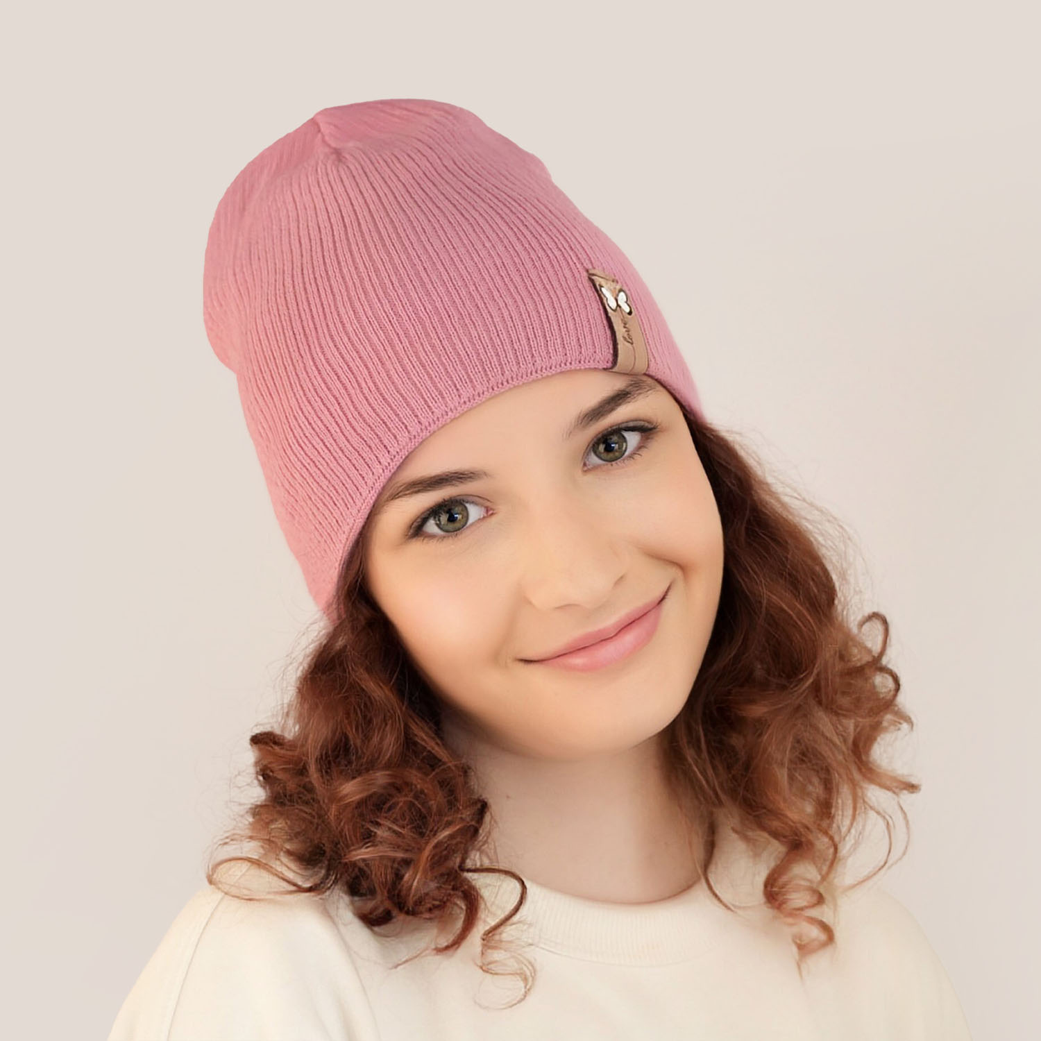 Căciulă de primăvară-toamnă pentru fete bej Rachela